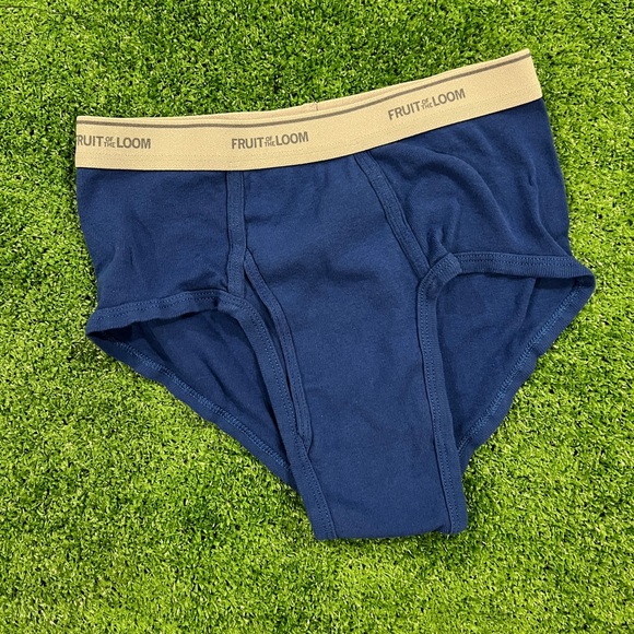 🩲 ⭐️ BLUE MEDIUM FRUIT OF THE LOOM CUSTOM COTTON BRIEFS - Picture 2 of 4